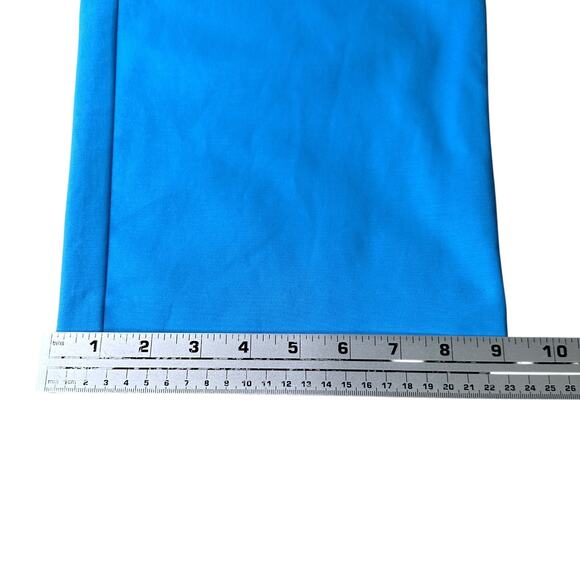 St John Pant Women’s 16 Blue Cotton Stretch Side Zip Wide-Leg Classic Ankle - Picture 10 of 10